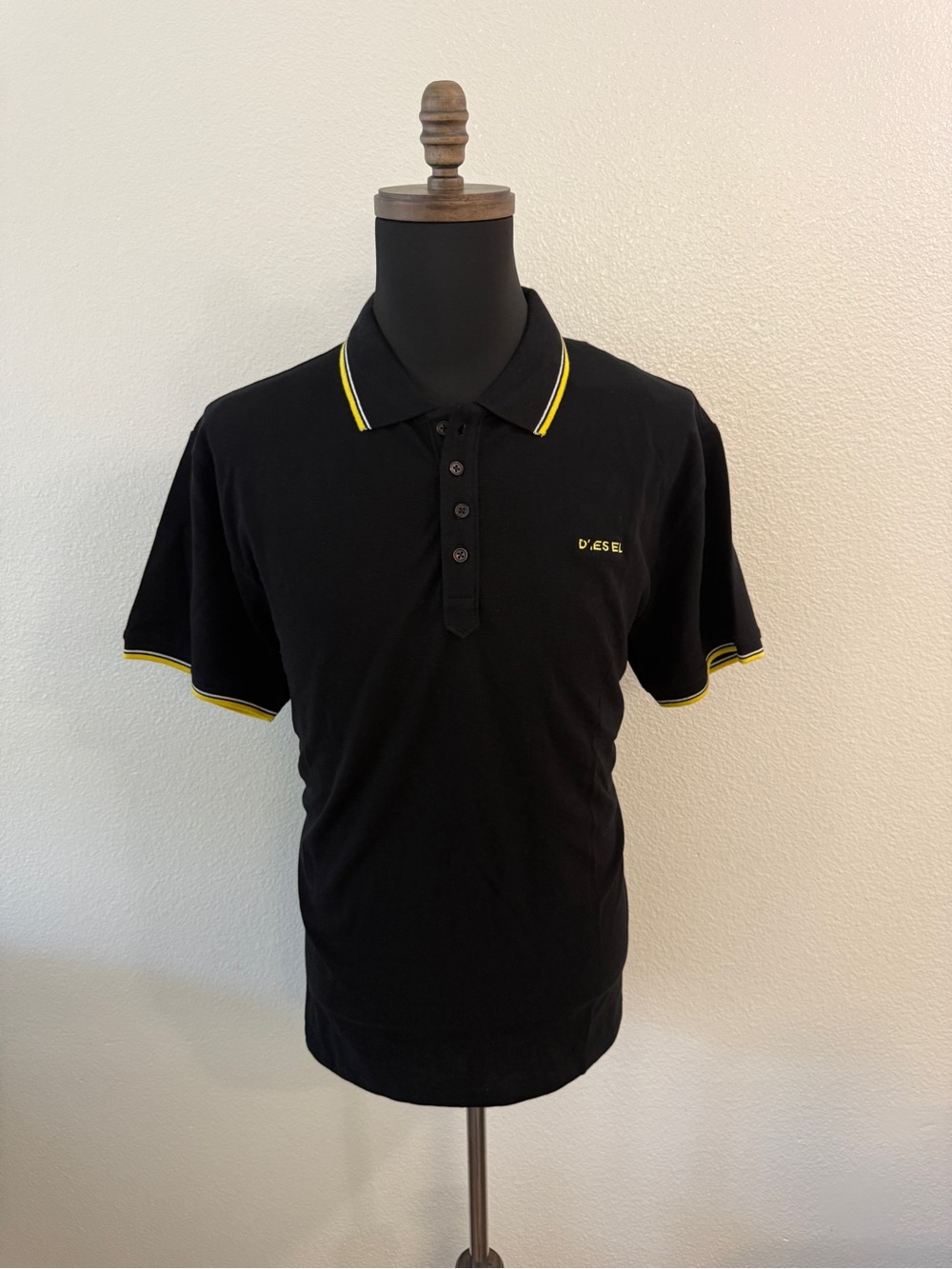 Diesel Black Polo with Yellow Trim